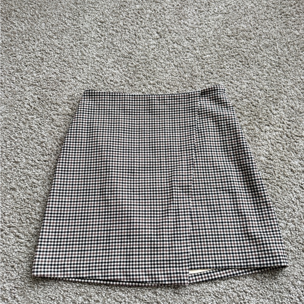 NWT Old Navy Gingham High Waisted Wrap Front Mini Skirt